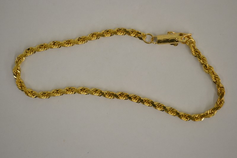 8 Gold Rope Bracelet 14k Yellow 8g Pre Owned First Coast 8 Gold Rope Bracelet 14k Yellow 8g