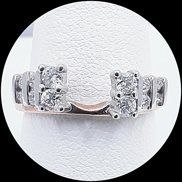 14KT Lady's White GoldDiamond Ring Guard 14K 2.0 Dwt Size