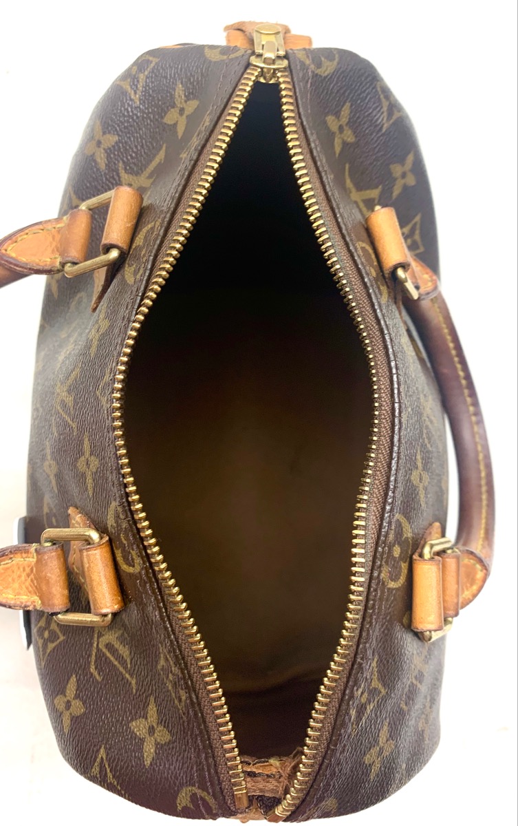 Authentic LOUIS VUITTON Handbag SPEEDY 25 - MONOGRAM LV Bag Zipper Purse Patina Very Good ...