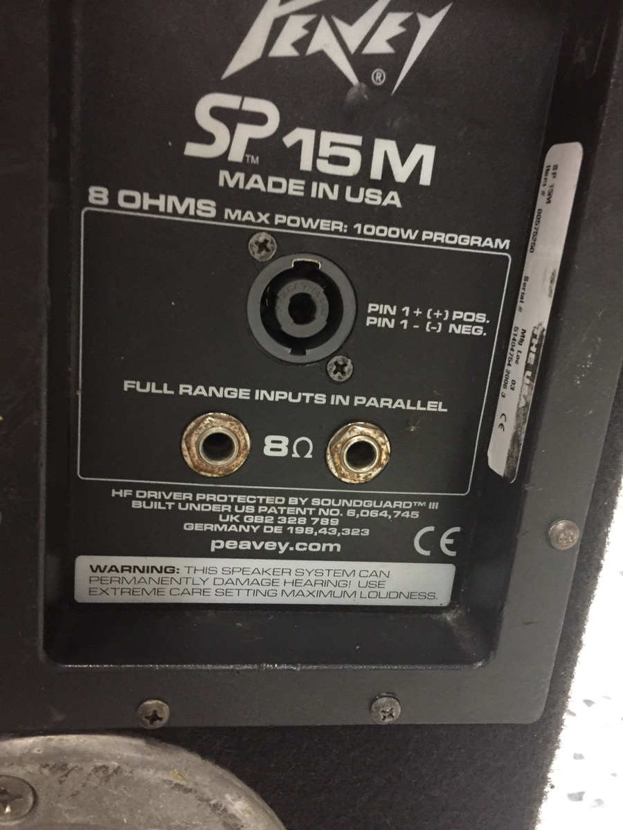 PEAVEY Monitor/Speakers SP15M Very Good Sharp Assets LLC Gonzales LA