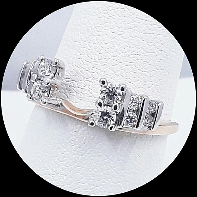 14KT Lady's White GoldDiamond Ring Guard 14K 2.0 Dwt Size