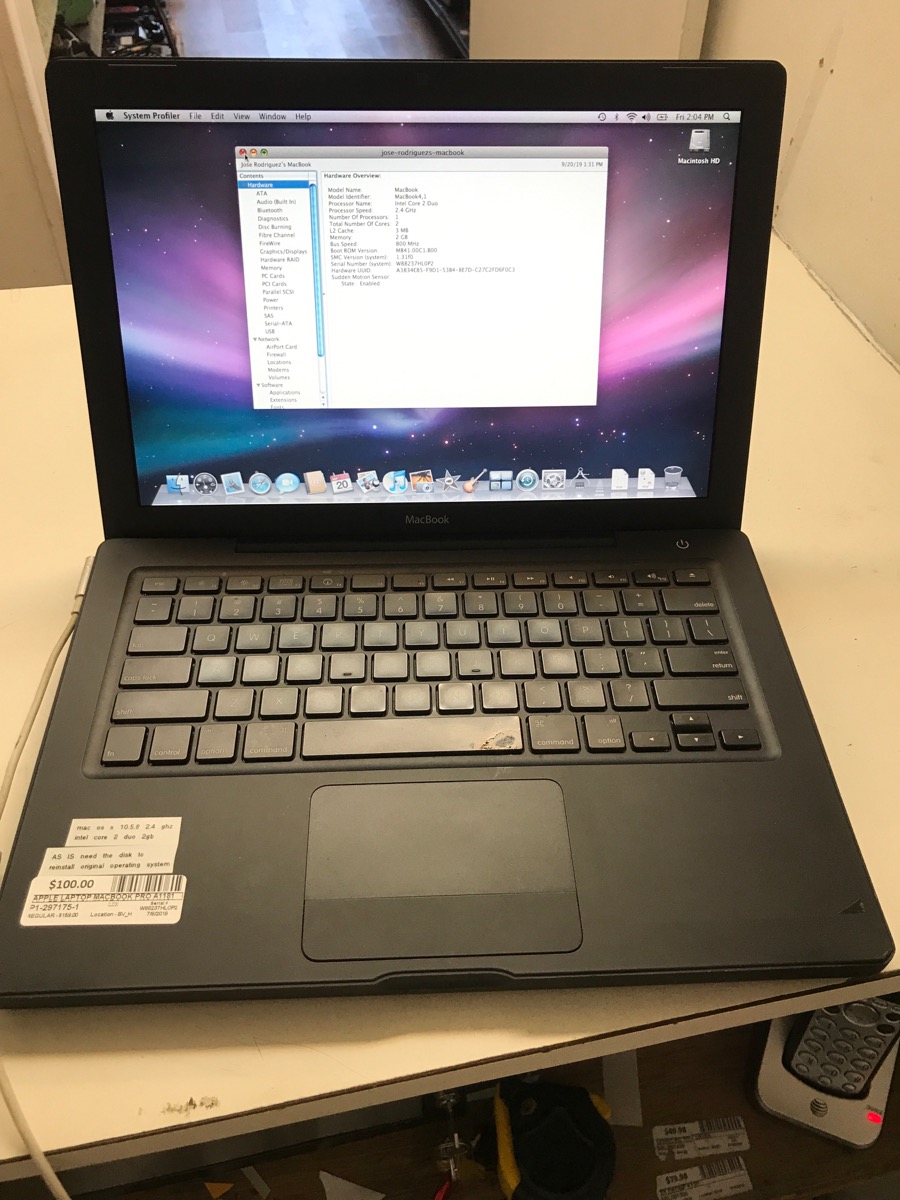 macbook pro a1181 supported os