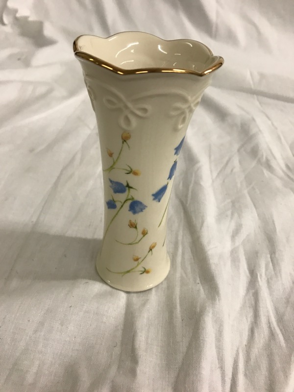 Lenox Bud Vase With Small Blue Bell Flowers Good First State