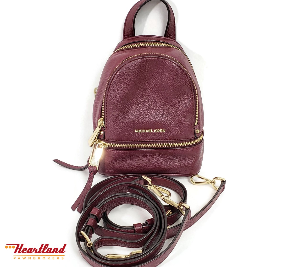 michael kors burgundy backpack