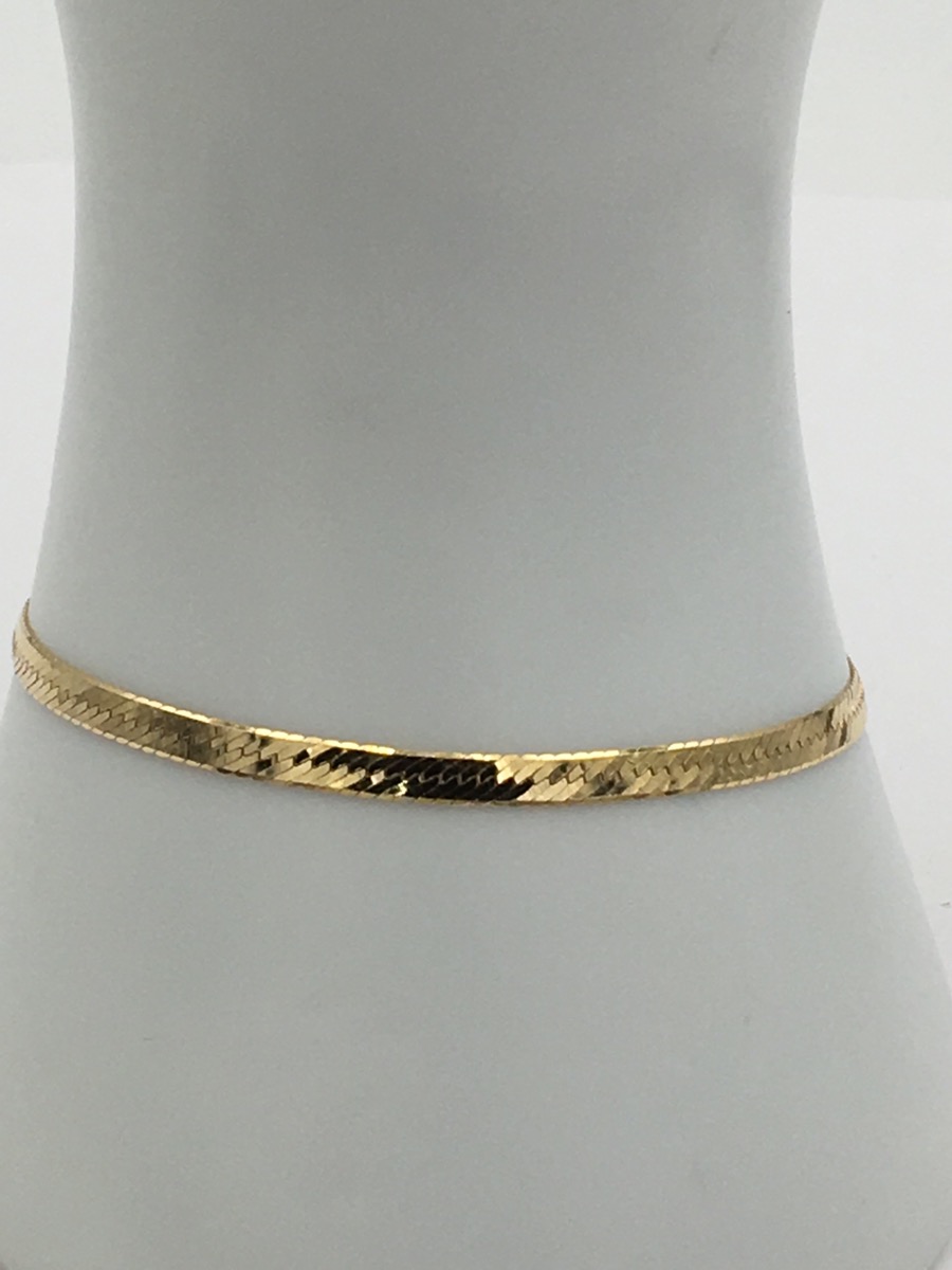 Gold Herringbone Bracelet 14K Yellow Gold 1.9dwt Preowned Sharp
