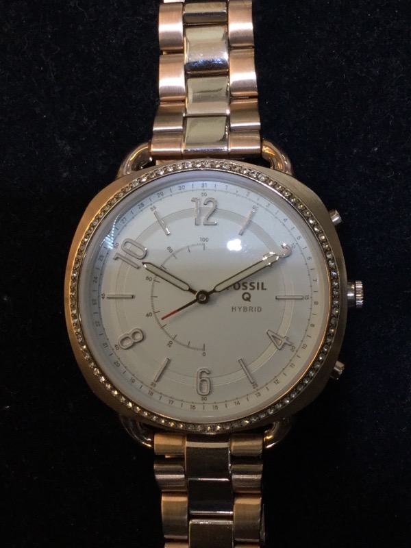fossil q rose gold watch