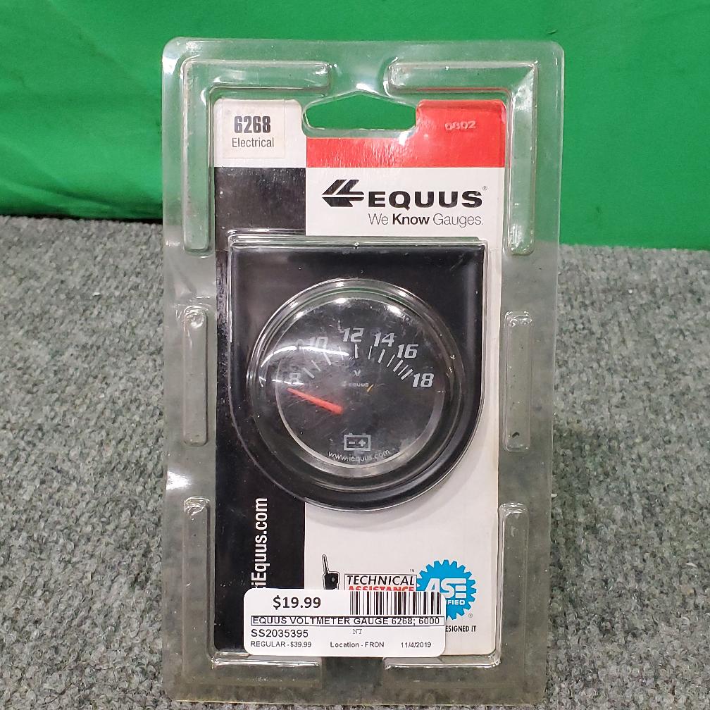 Equus Voltmeter Gauge 6268; 6000 Series 818 Volts 21/16" Short Sweep