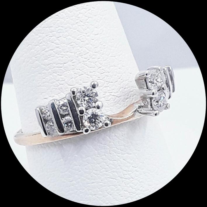 14KT Lady's White Gold-Diamond Ring Guard 14K 2.0 Dwt Size ...