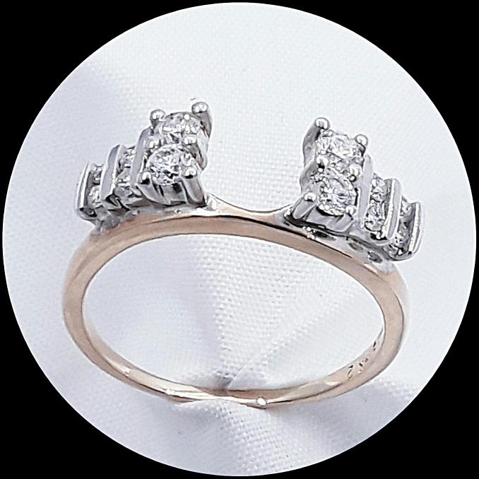 14KT Lady's White GoldDiamond Ring Guard 14K 2.0 Dwt Size