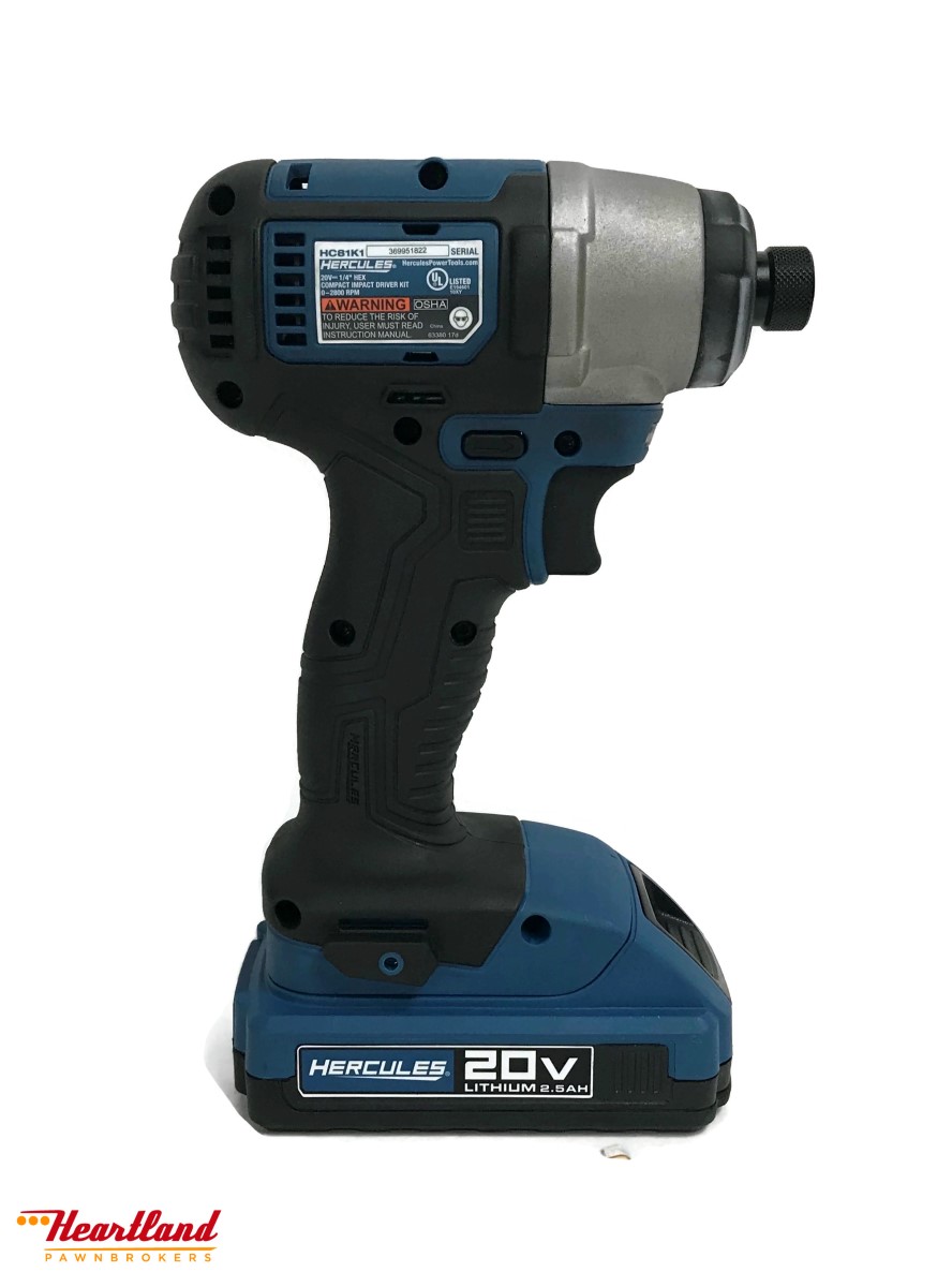 Hercules 20V Lithium Cordless 1/4 in. Hex Compact Impact Driver Kit ...