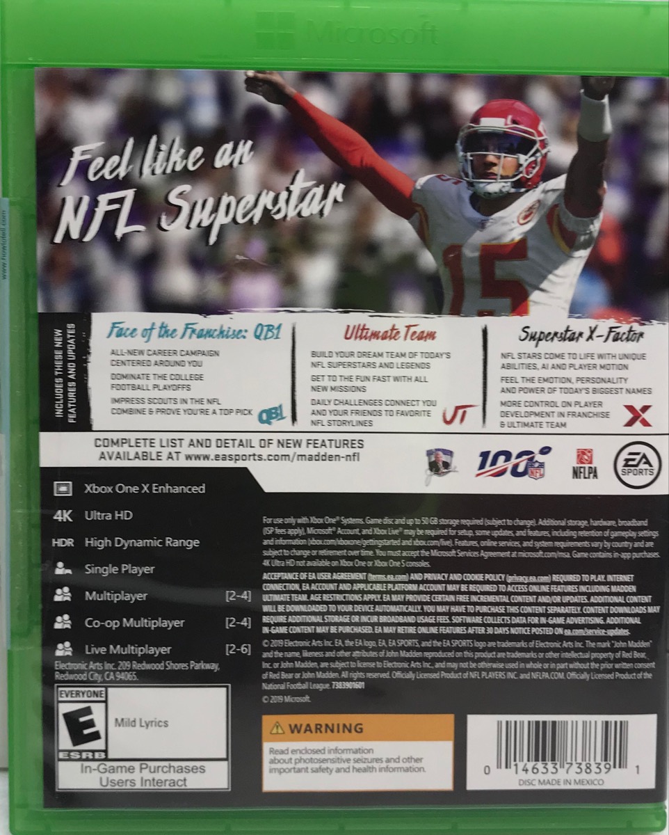 MICROSOFT MADDEN 20 XBOX ONE Like New Buya