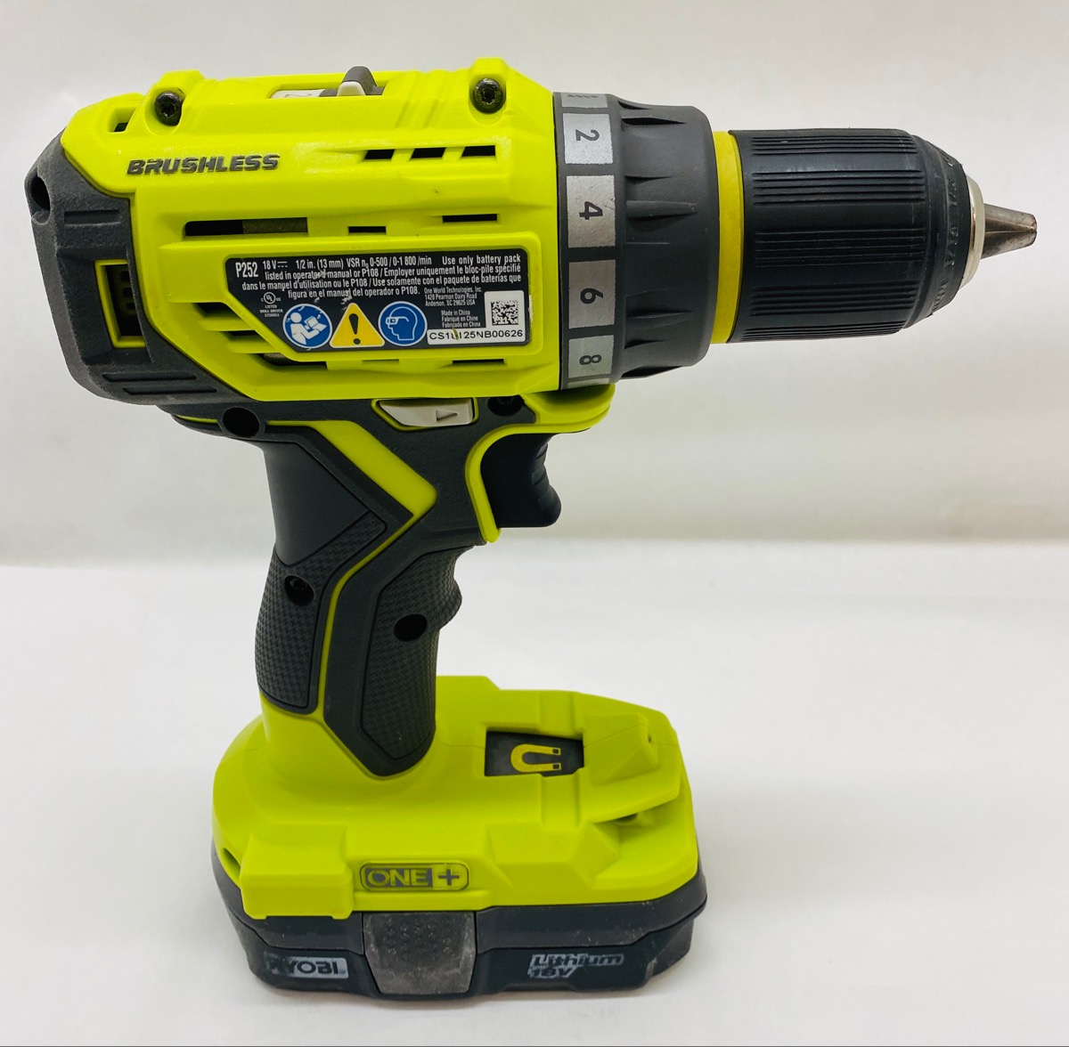 Ryobi P252 18v Cordless Brushless Drill/Driver W/ Battery Good Heartland Pawnbrokers Kansas