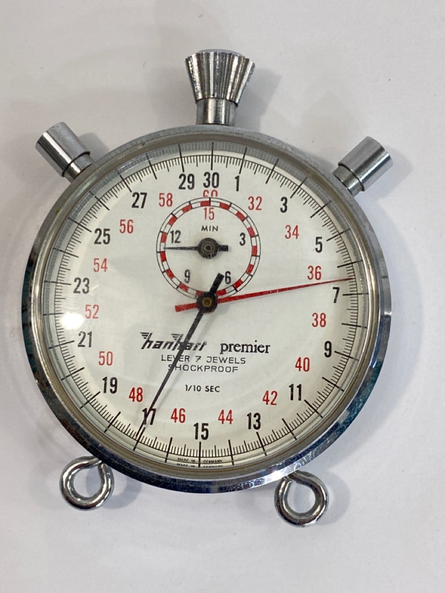 Hanhart Lever 7 Jewel Shockproof Stopwatch. 1/10 Sec. (mL) Very Good