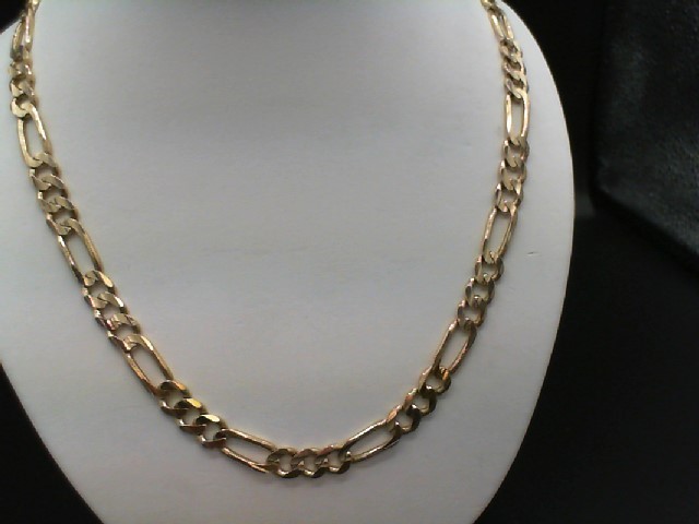 24" Gold Figaro Chain 14K Yellow Gold 37dwt Preowned