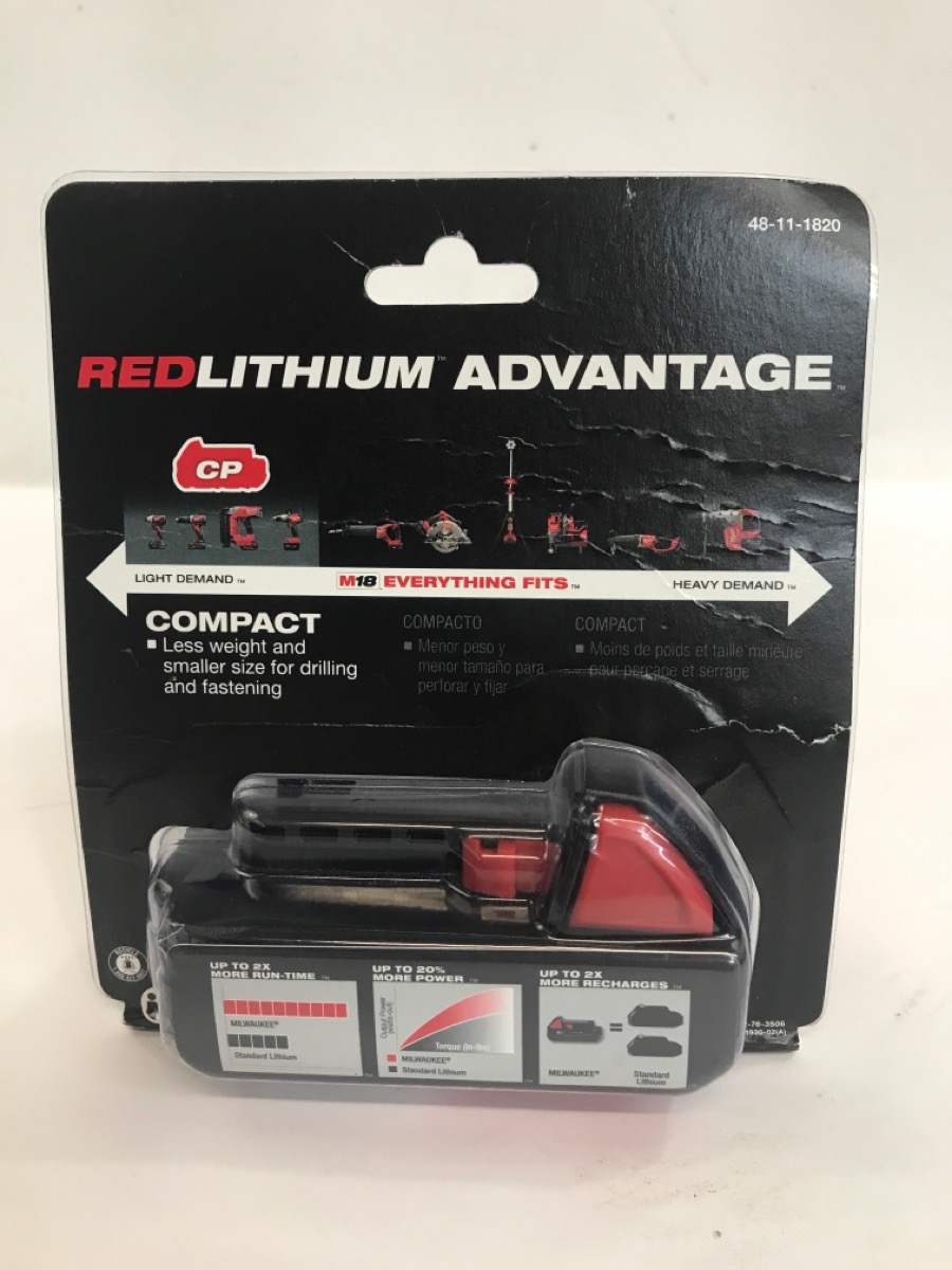 GENUINE MILWAUKEE 48-11-1820 M18â¢ REDLITHIUMâ¢ CP2.0 BATTERY (ml-jp) Brand New | Sharp Assets LLC 
