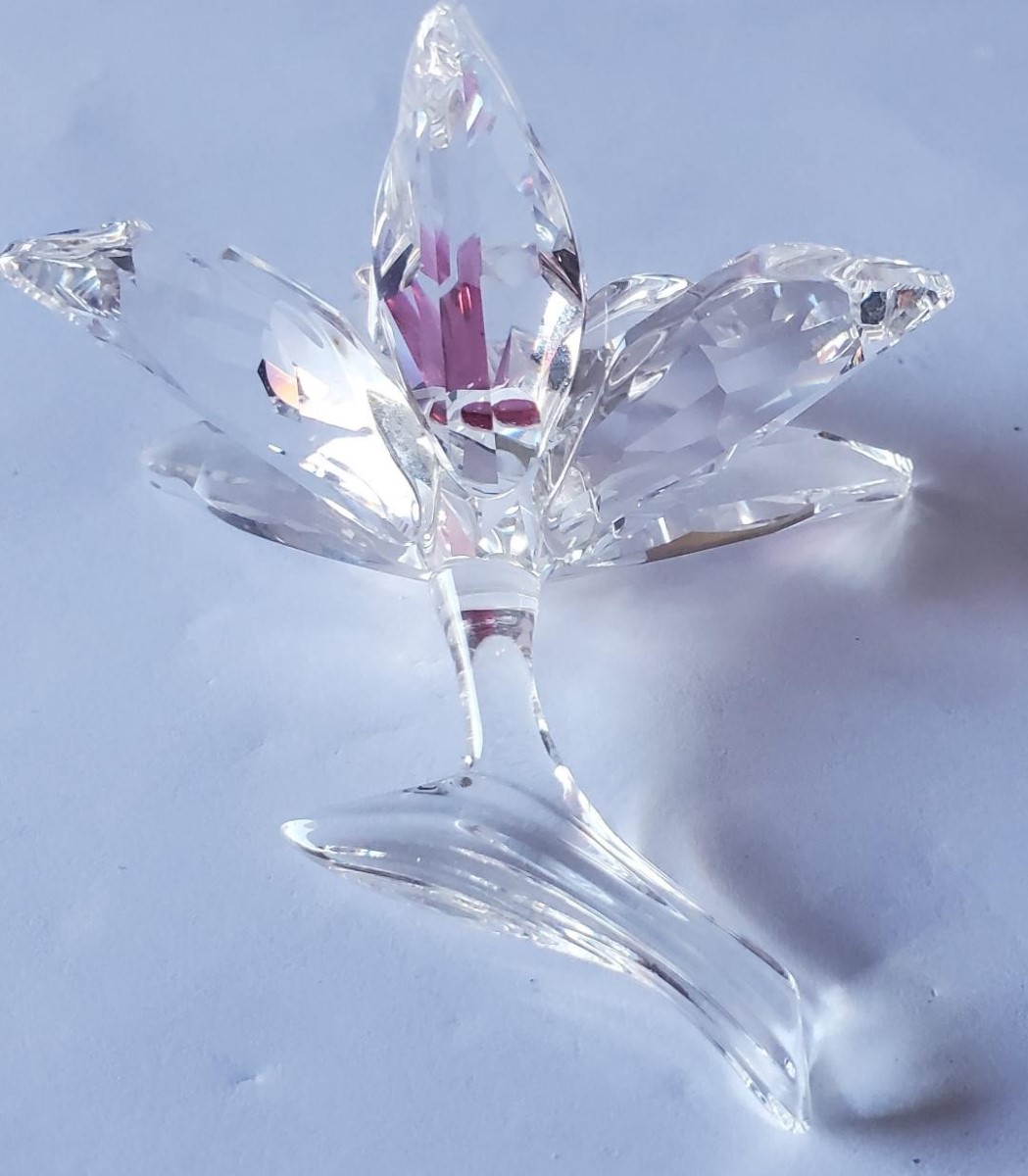SWAROVSKI CRYSTAL ORCHID WITH DARK PINK CENTER Like New | Capital Pawn ...