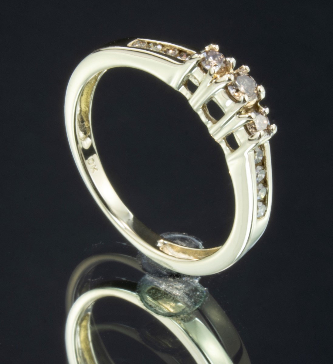 Lady's Gold-Diamond Anniversary Ring 11 Diamonds .23 Carat T.W. 10K