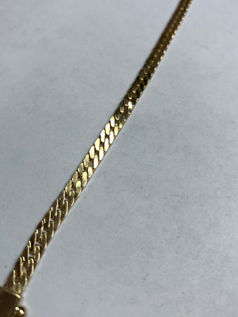 Gold Herringbone Bracelet 14K Yellow Gold 6.9g New Buya