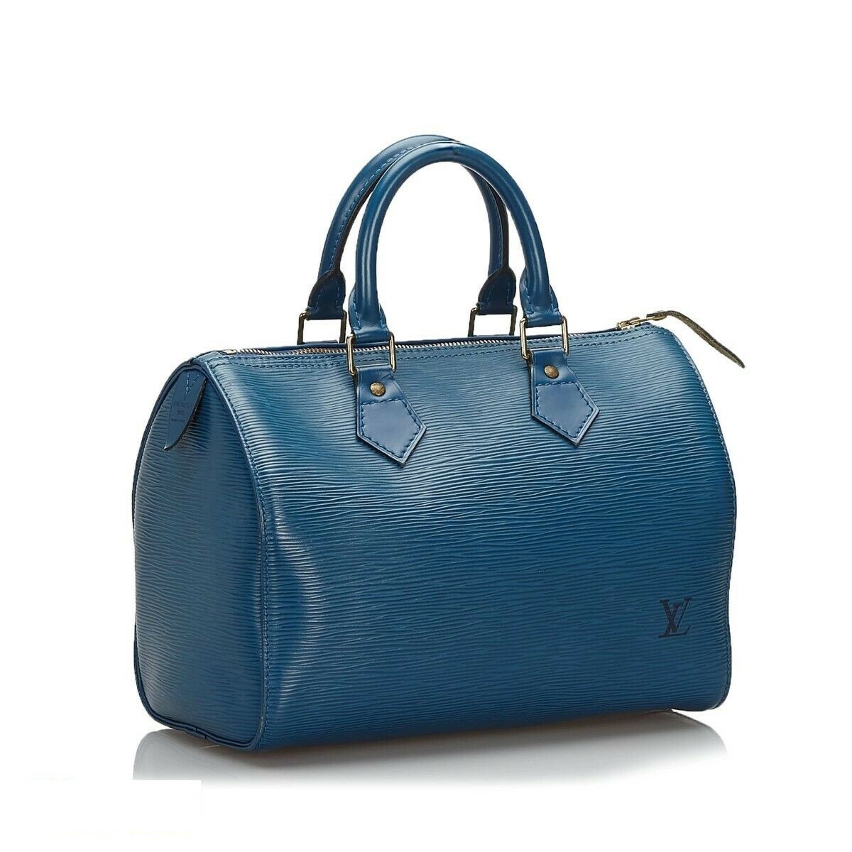 Louis Vuitton Speedy 30 Epi Leather Blue Boston Handbag Very Good ...