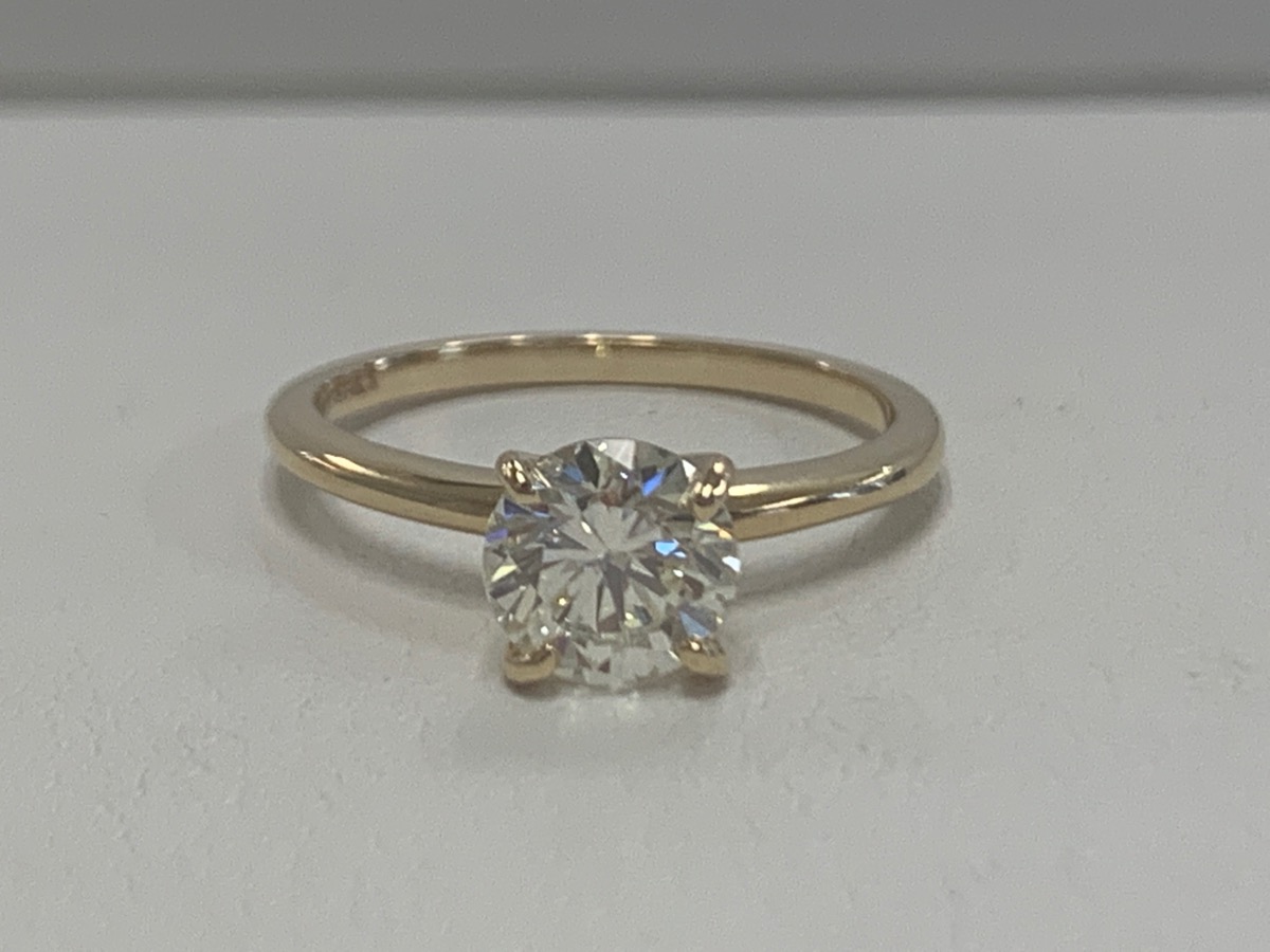 Lady's Diamond Solitaire Ring 1.24 CT. 14K Yellow Gold 2.7g New Shaw