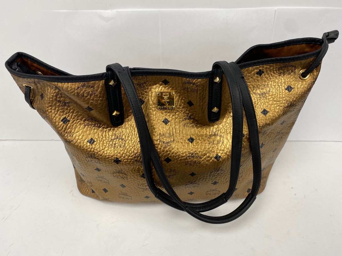 MCM GOLD MEDIUM TOTE EXECUTIVE SHOPPING BAG Acceptable Buya