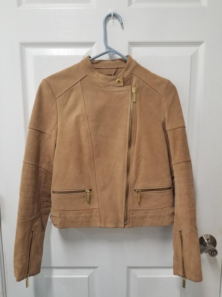 michael kors suede moto jacket