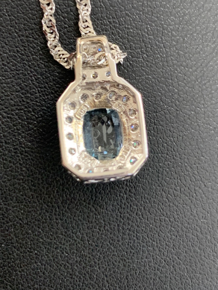 18" Synthetic Aquamarine Diamond & Stone Necklace 23