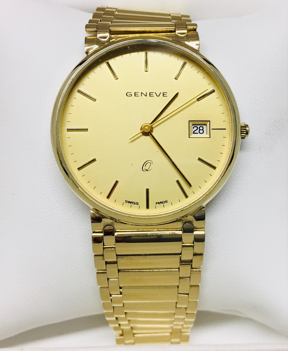 GENEVE Gent's Wristwatch MAN'S WATCH GOLD/SILVER 14K Yellow Gold 33