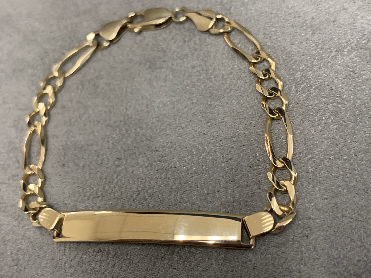 Gold ID Bracelet 14K Yellow Gold 10.2g Preowned Shaw's R&R Jewelry