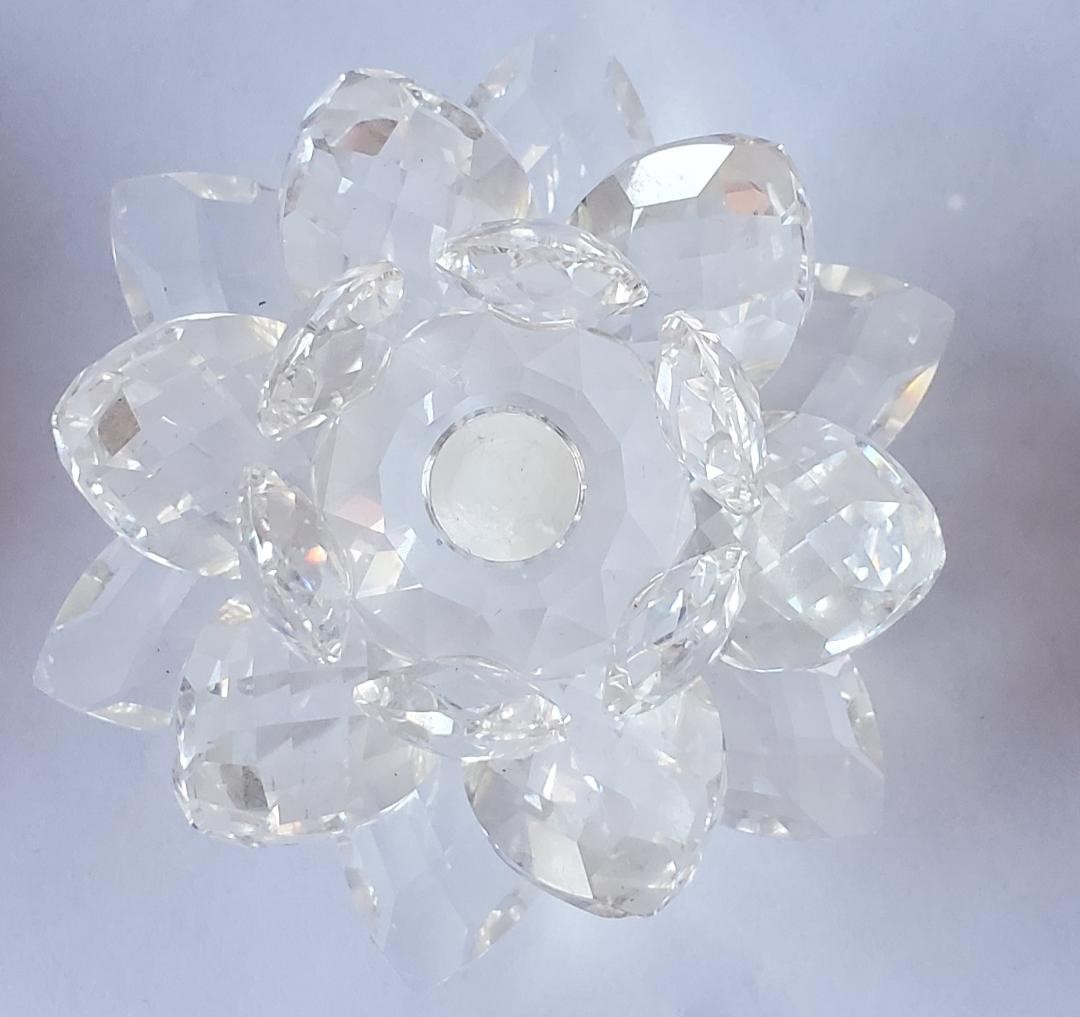 SWAROVSKI CRYSTAL SMALL WATERLILY LOTUS FLOWER CANDLE ...