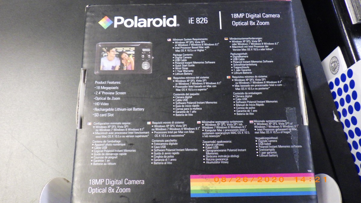 POLAROID DIGITAL CAMERA IE826 (!!!!WONT TURN ON, PARTS ONLY!!!!!) For parts or not working Buya