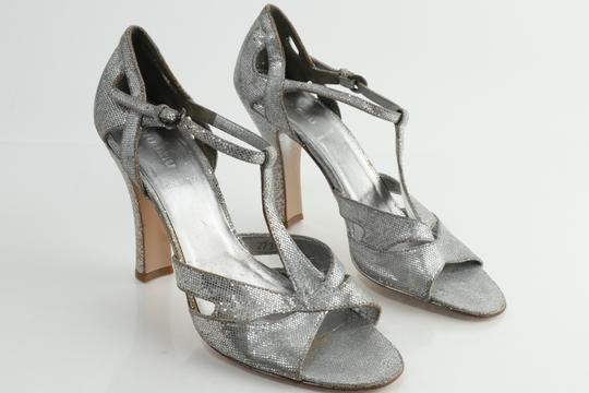 miu miu silver glitter heels