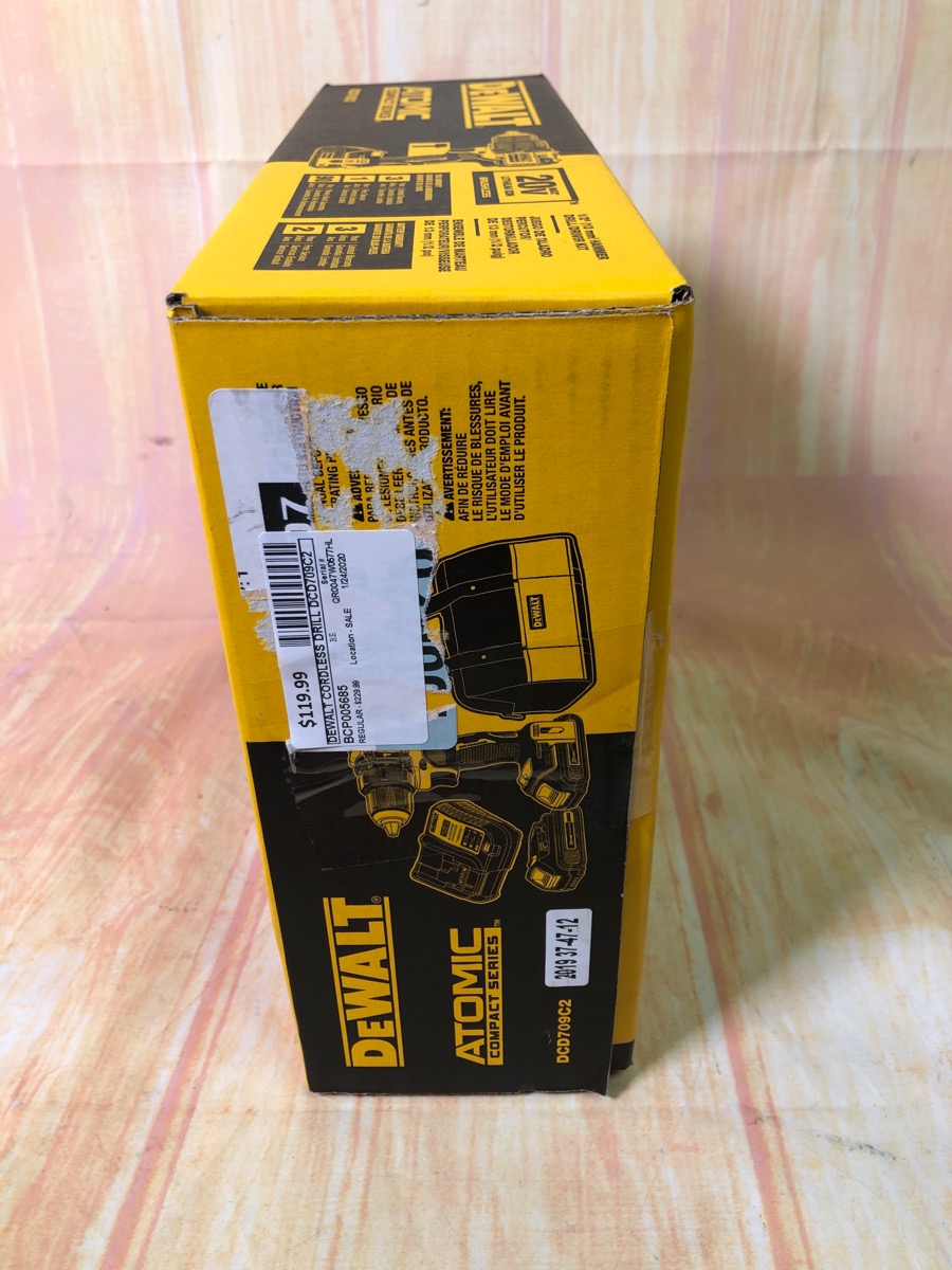 CORDLESS DRILL DEWALT MODEL DCD709C2, SERIAL NUMBER QR0047W0577HL Like New Beach City Pawn
