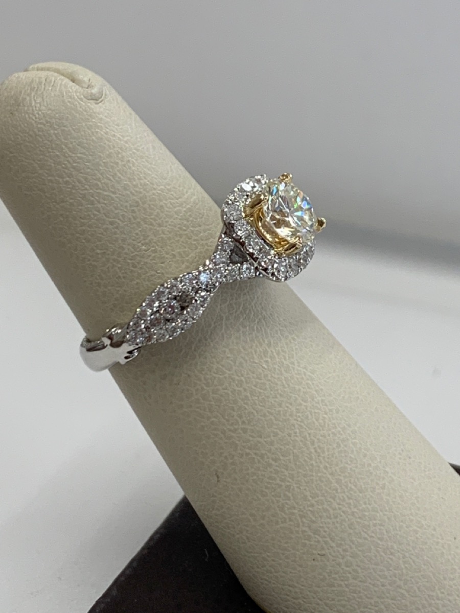 Lady's Diamond Engagement Ring 67 Diamonds 1.57 Carat T.W. 14K White