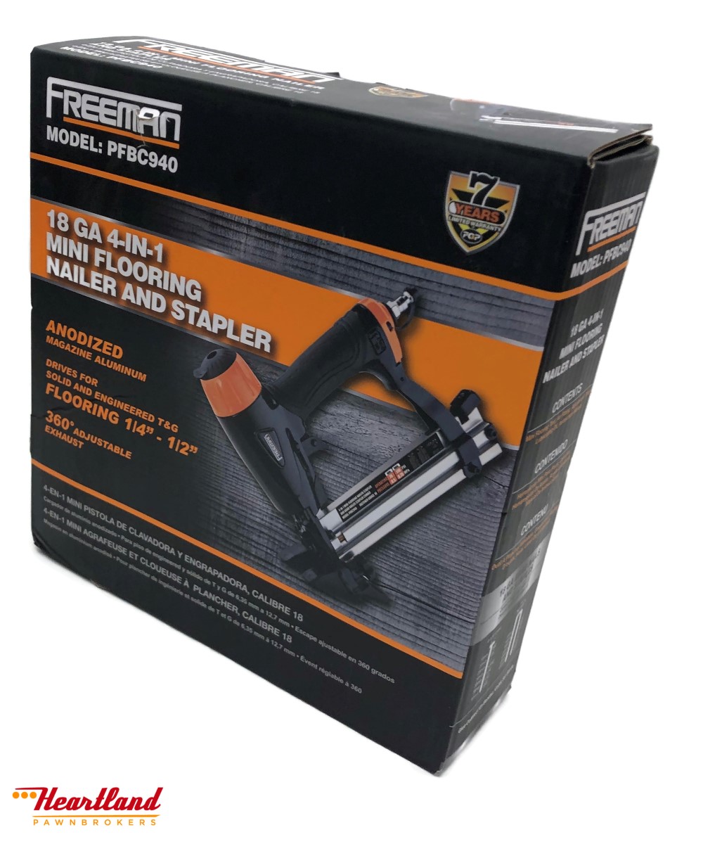 Freeman Pfbc940 18ga Pneumatic 4 In 1 Mini Flooring Nailer