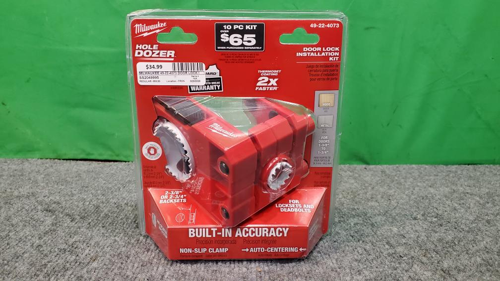 Milwaukee 49224073 Door Lock Installation Hole Dozer Hole Saw Kit New
