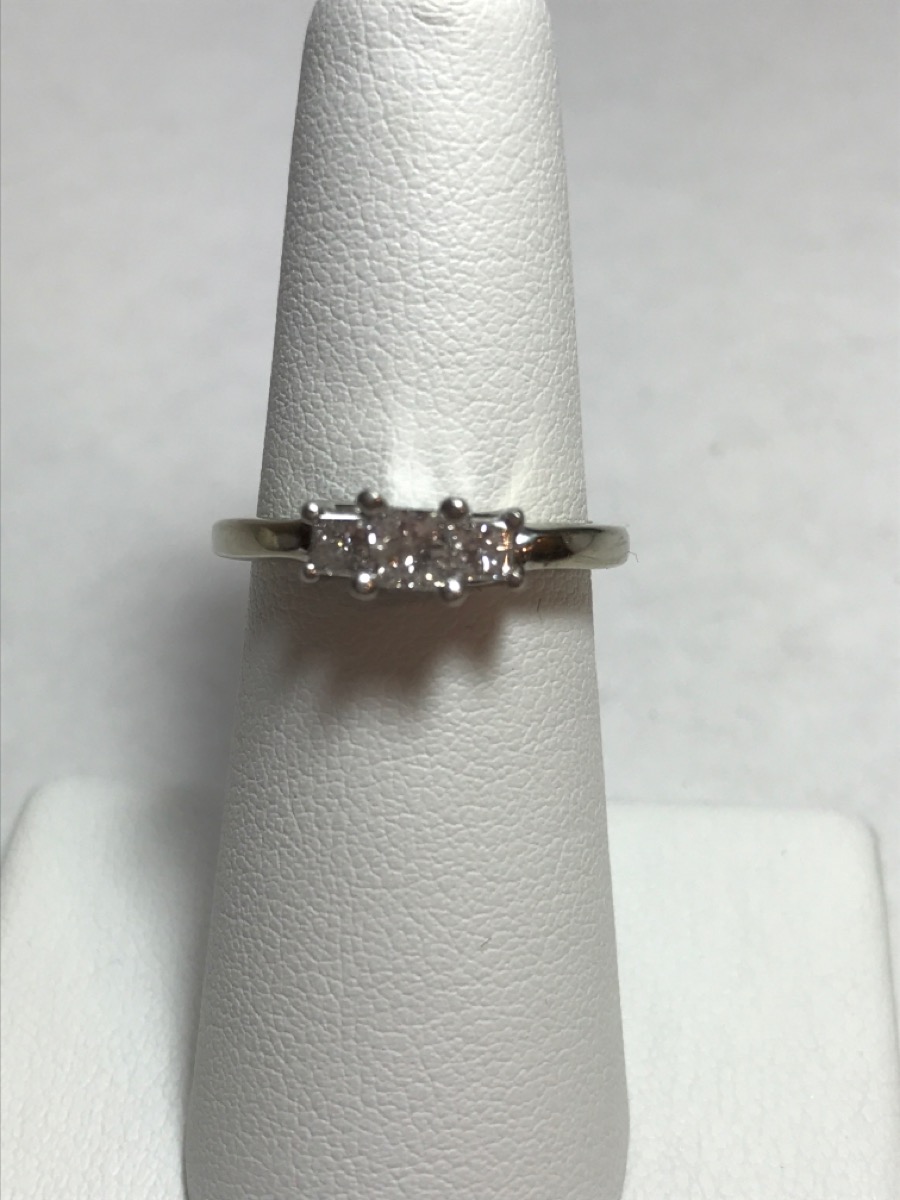 Lady's Diamond Fashion Ring 3 Diamonds .43 Carat T.W. 14K