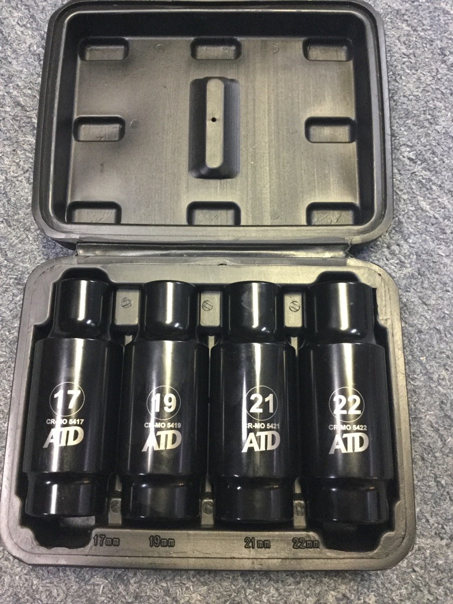 ATD Tools 5454 1/2" Drive Crankshaft Bolt Socket Set, 4 Piece Like New