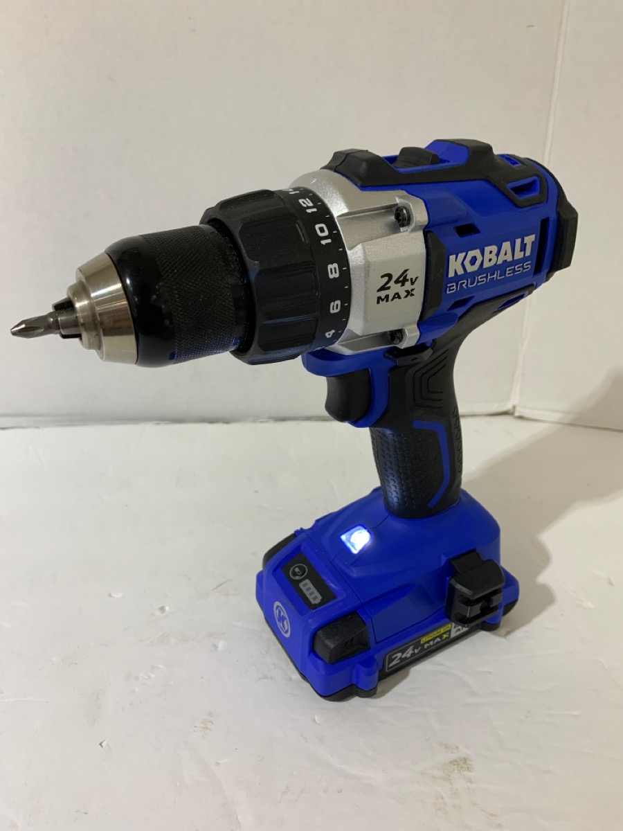 Kobalt Tool Kit Brushless Drill, Battery+Charger, Drill Bits & Bag
