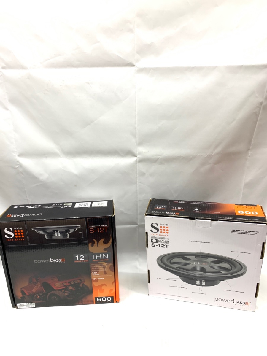 POWER BASS AUTOSOUND S12T Thin Mount 12" Subwoofer Brand New Uncle