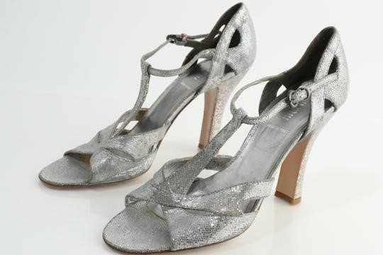 miu miu silver glitter heels