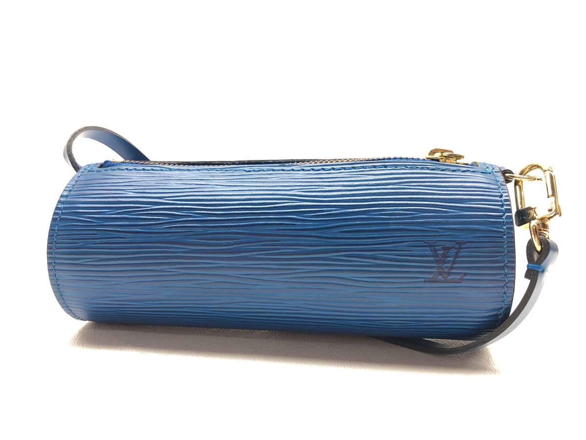 Louis Vuitton BLUE Epi Leather Mini Soufflot Papillon Wristlet Like New | Central Mega Pawn ...