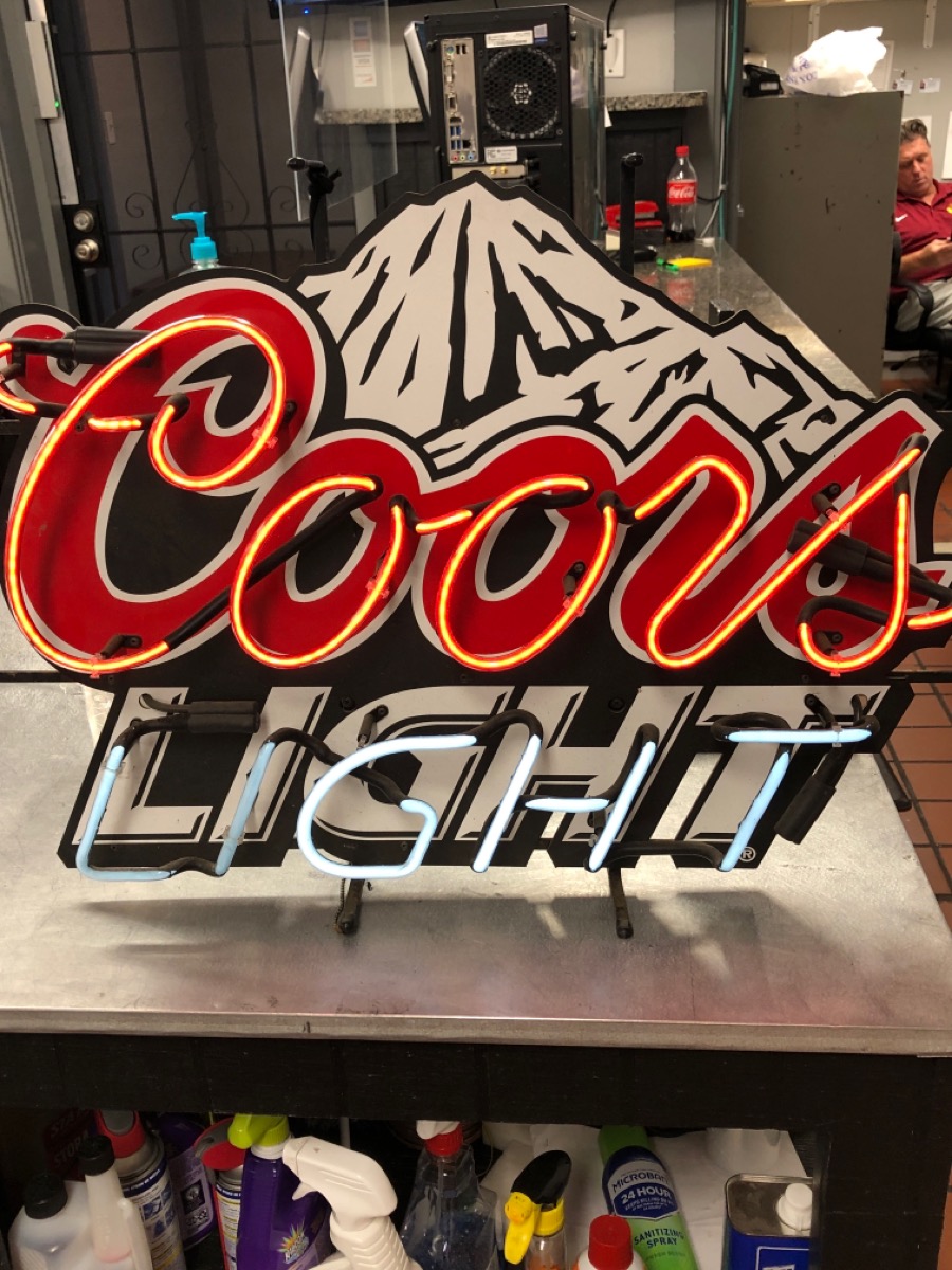 COORS LIGHT NEON SIGN Good Sharp Assets LLC Gonzales LA