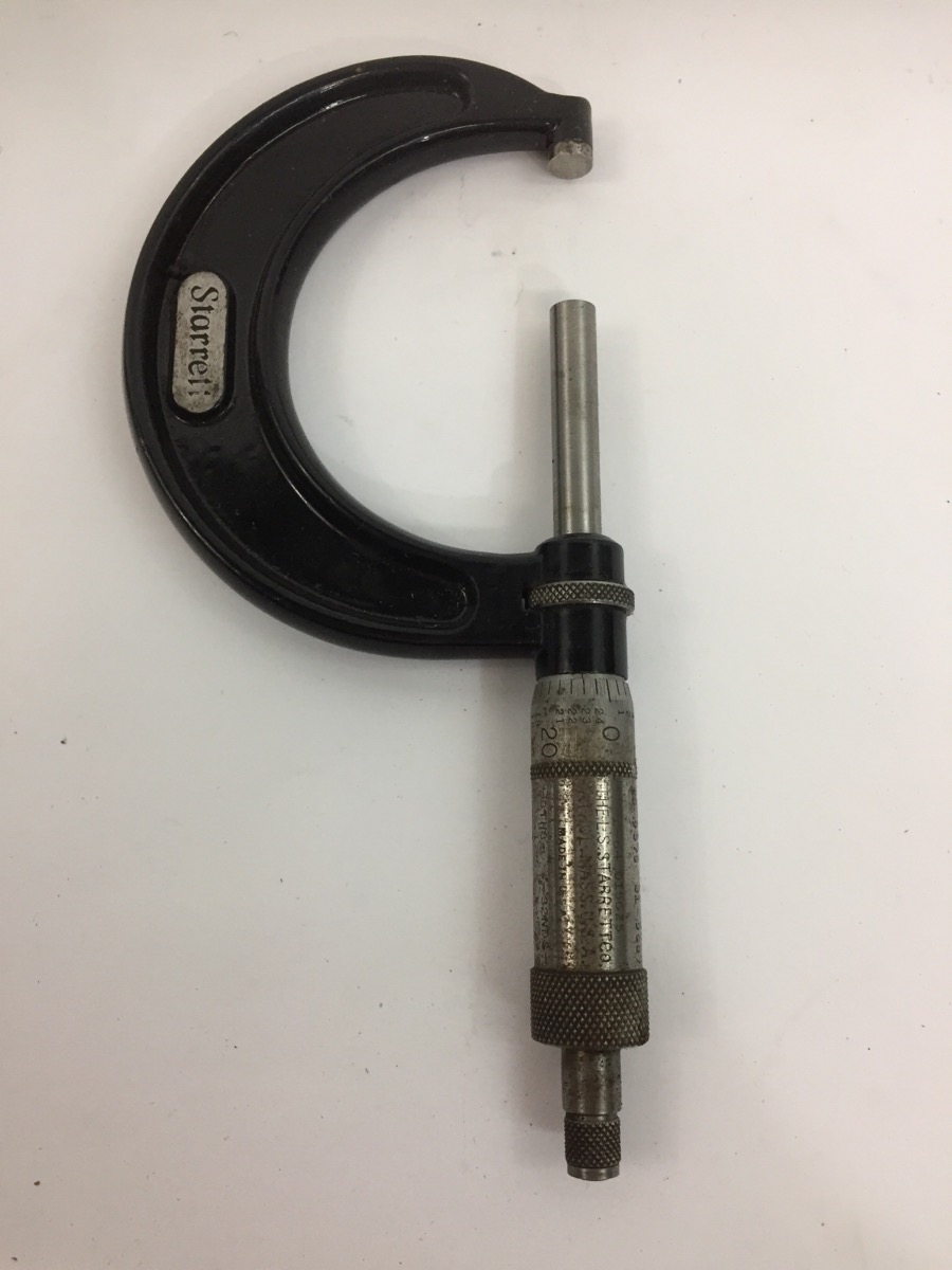 Vintage STARRETT 1" No. 436, 2" Outside Micrometer (lrae) Good Sharp