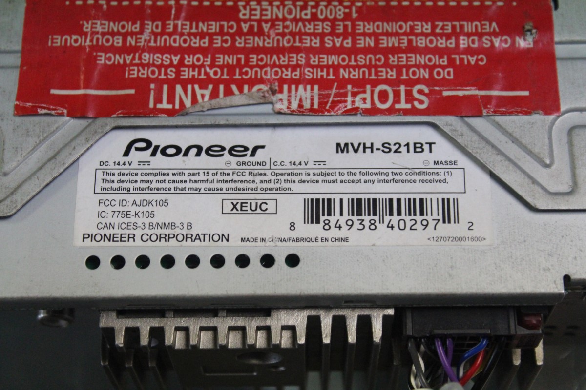 PIONEER ELECTRONICS MVH-S21BT Very Good | Double Deuce Pawn & Gun LLC ...