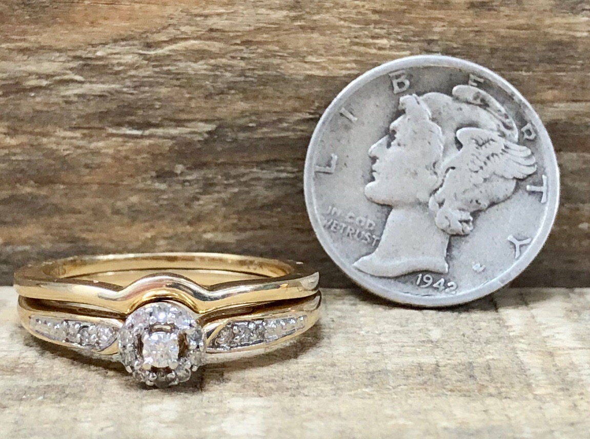 .18CTW DIAMOND BRIDAL SET 10KTY New Jewelers Cut Cullman AL