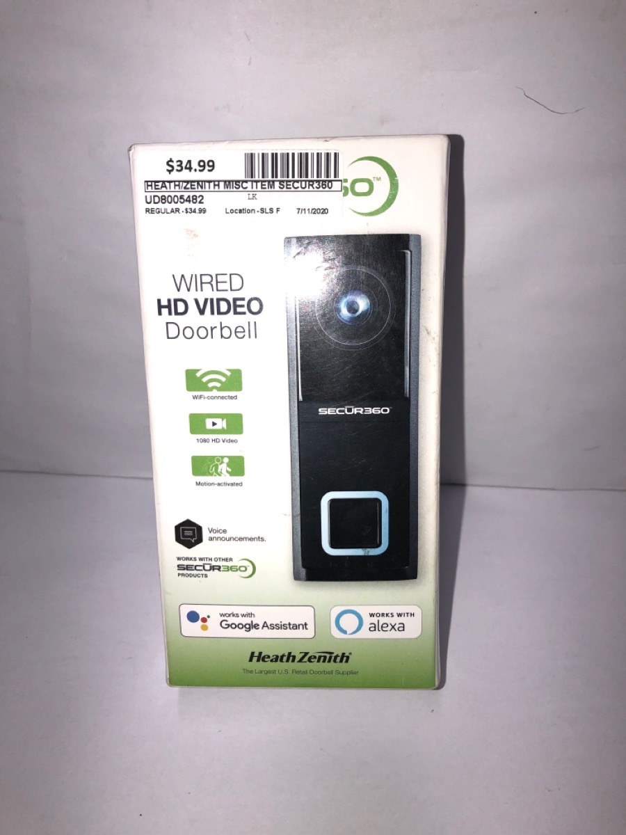 HEATH/ZENITH SECUR360 WIRED HD DOORBELL Brand New | Buya
