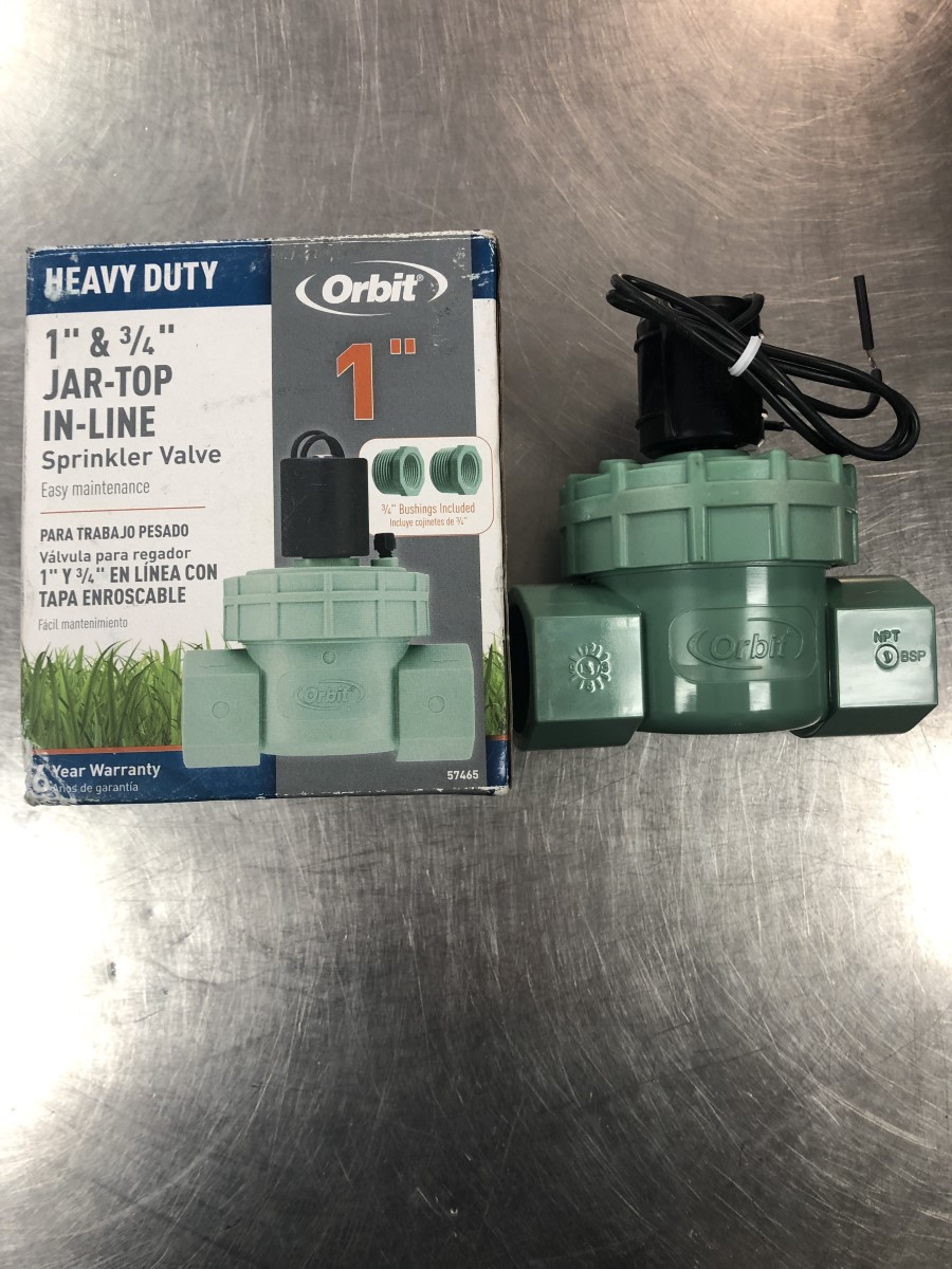 1" & 3/4" ORBIT JARTOP INLINE SPRINKLER VALVE Brand New Cajun Pawn