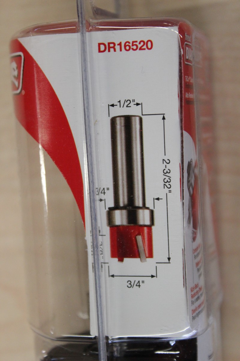 Diablo DR16520 3/4" x 1/2" Carbide Top Bearing Dado Router Bit BRAND