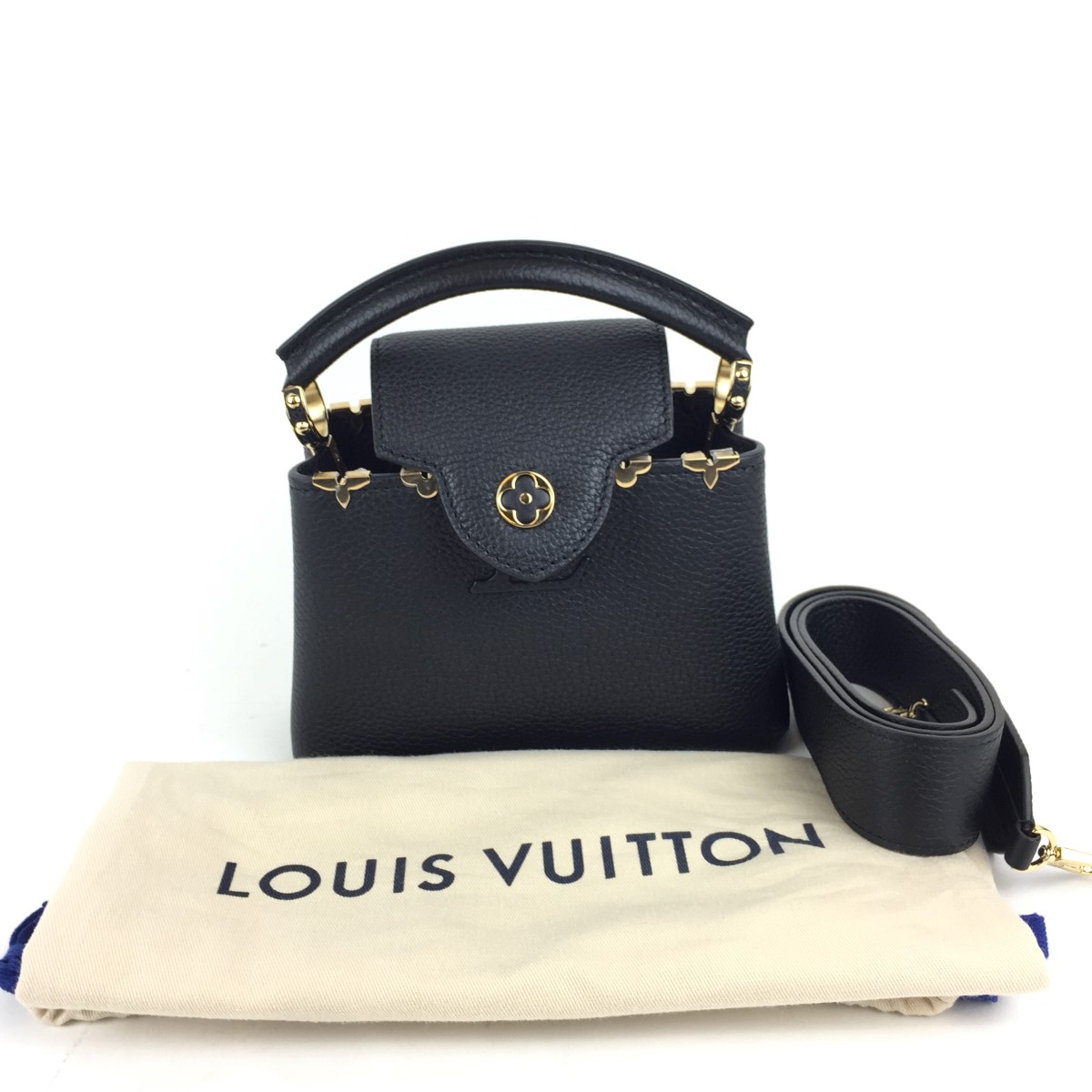 Pre-owned Louis Vuitton Capucines BB Mini Crystal Black Bag